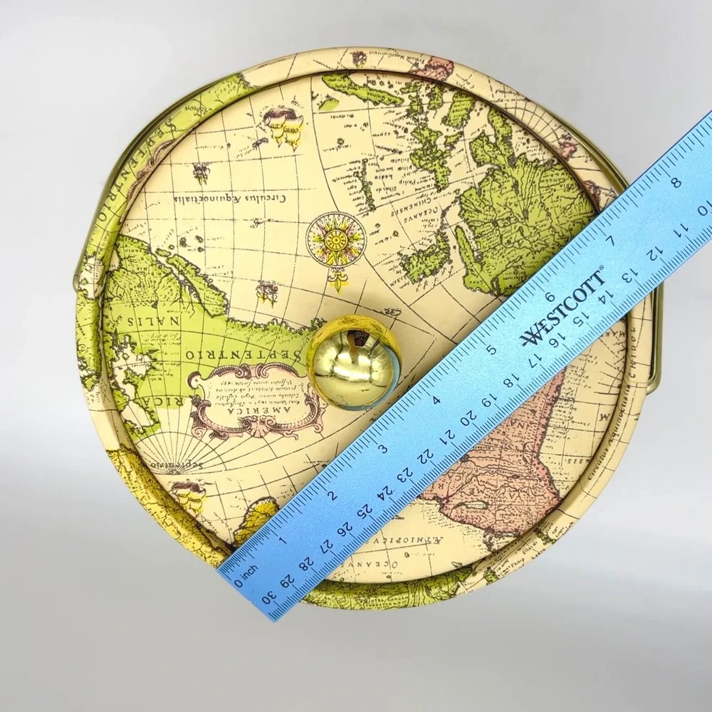 Mr Ice Bucket World Map 5 quart Gold Handle Lid Barware‎ Home Decor